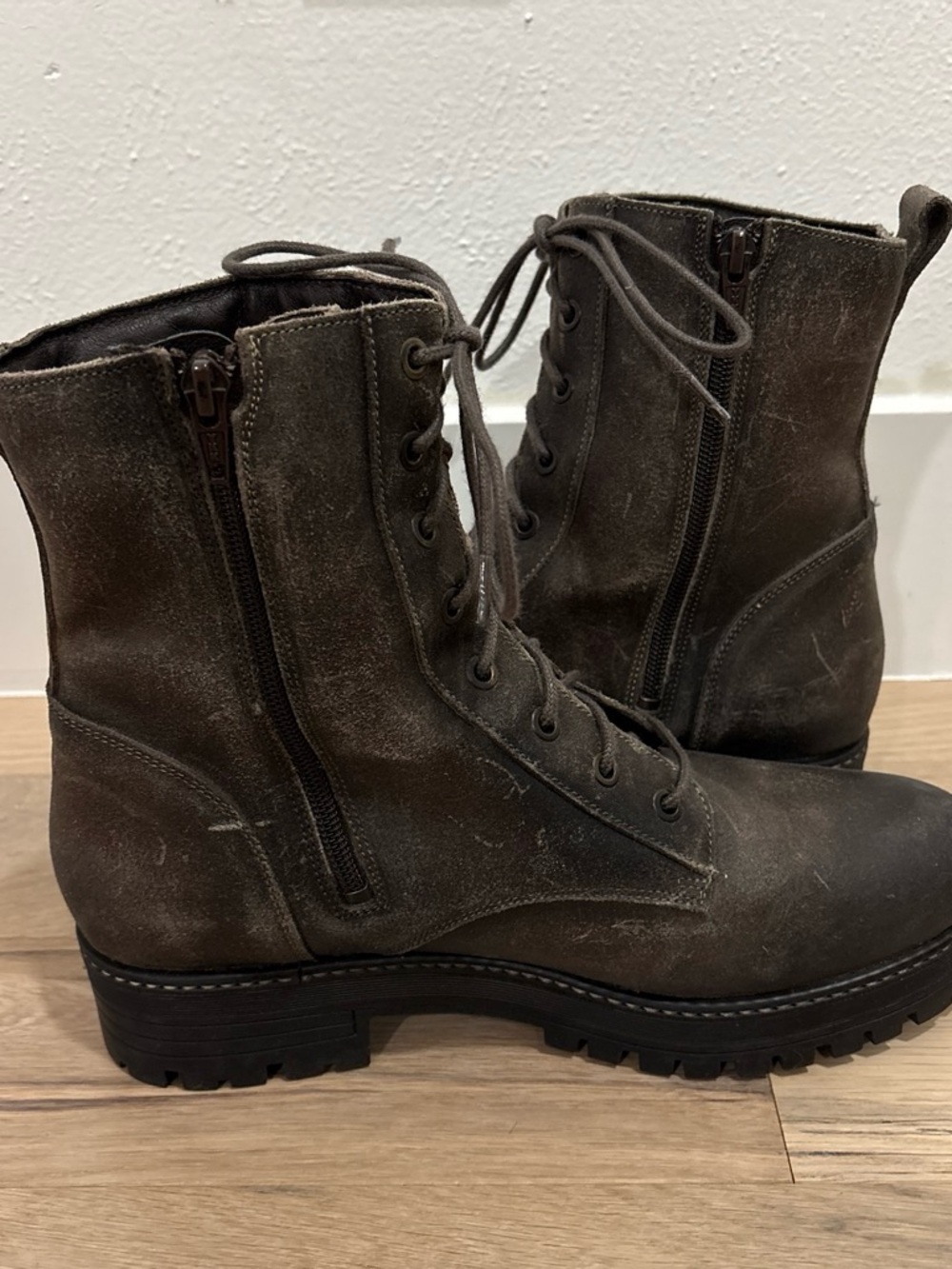 Taos Boot Camp Charcoal Grey Leather Combat Boots Sz 41 US 10-10.5 - Picture 8 of 8